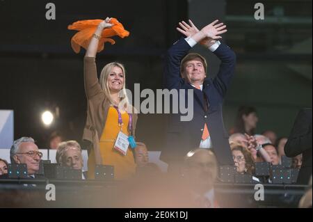 Crown Prince Willem Alexander and Princess Maxima of the Netherlands seen on the stands during the Opening Ceremony of the London 2012 Olympic Games, London, UK on July 27, 2012. Photo by ABACAPRESS.COM Stock Photo