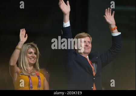 Crown Prince Willem Alexander and Princess Maxima of the Netherlands seen on the stands during the Opening Ceremony of the London 2012 Olympic Games, London, UK on July 27, 2012. Photo by ABACAPRESS.COM Stock Photo