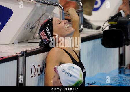 USA's Dana Vollmer winning the gold medal in the 100 Meters Women Butterfly in the swimming of the 2012 London Olympics Games in London, England on July 29h, 2012. Photo by Henri Szwarc/ABACAPRESS.COM Stock Photo