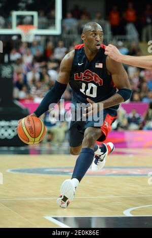 USA's Kobe Bryant competes during the USA-Lithuania Men's Basketball Preliminary competition at the 2012 Summer Olympics, in London, UK, on August 4, 2012. Photo by Gouhier-Guibbaud-JPM/ABACAPRESS.COM. USA beats Lithuania 99-94 Stock Photo