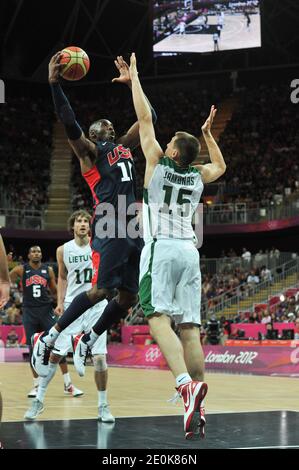 USA's Kobe Bryant competes during the USA-Lithuania Men's Basketball Preliminary competition at the 2012 Summer Olympics, in London, UK, on August 4, 2012. Photo by Gouhier-Guibbaud-JPM/ABACAPRESS.COM. USA beats Lithuania 99-94 Stock Photo