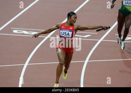 USA's women relay for the 4X100 meters wins the gold medal during the ...