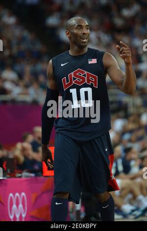 USA's Kobe Bryant competes during the men's basketball semifinal match Argentina vs USA at North Greenwich Arena, during the London 2012 Olympic Games, on August 10, 2012. Photo by Gouhier-Guibbaud-JMP/ABACAPRESS.COM Stock Photo