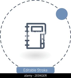contact book vector icon editable stroke outline icons for web and mobile Stock Vector