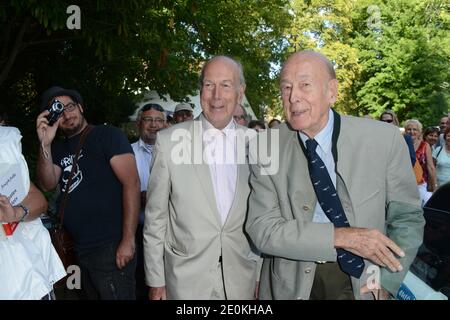 Olivier Giscard d'Estaing and Valery Giscard d'Estaing at the 17th annual 'Foret Des Livres' book signing event in Chanceaux-Pres-Loches, France on August 26, 2012. Photo by Nicolas Briquet/ABACAPRESS.COM Stock Photo
