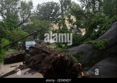 General views of damaged caused by Hurricane Isaac on the seven year anniversary of Hurricane Katrina, in New Orleans, LA, USA, taken on August 29, 2012. Photo by Craig Mulcahy/ABACAPRESS.COM Stock Photo