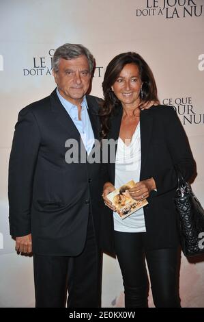 Nicolas Ghesquiere with Chief Executive Officer of LVMH Fashion Group  Sidney Toledano and his wife Katia Toledano attending the Louis Vuitton  show as part of the Paris Fashion Week Womenswear Fall/Winter 2020/2021