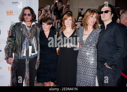 Johnny Depp, Natalie Maines, Amy Berg and Damien Echols attend The West of Memphis screening during the 2012 Toronto International Film Festival on September 8, 2012 in Toronto, ON, Canada. Photo by Lionel Hahn/ABACAPRESS.COM Stock Photo