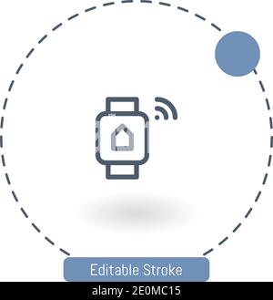 smarthome vector icon editable stroke outline icons for web and mobile Stock Vector