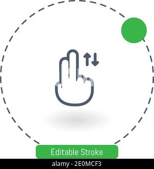 vertical scroll vector icon editable stroke outline icons for web and mobile Stock Vector