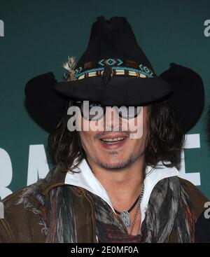 Johnny Depp participates in a book discussion for Damien Echols' book 'Life after Death' at Barnes & Noble Union Square in New York City, NY, USA on September, 21 2012. Photo by Brad Barket/ABACAPRESS.COM Stock Photo