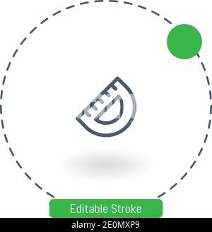 protactor vector icon editable stroke outline icons for web and mobile Stock Vector