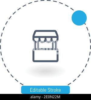photo booth vector icon editable stroke outline icons for web and mobile Stock Vector