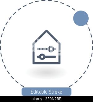 smarthome vector icon editable stroke outline icons for web and mobile Stock Vector