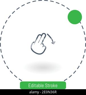 flick right vector icon editable stroke outline icons for web and mobile Stock Vector