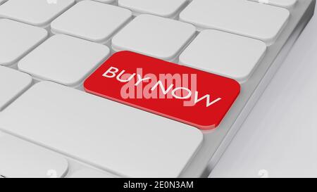 computer keyboard with word Buy now , Business finance concept 3D rendering Stock Photo