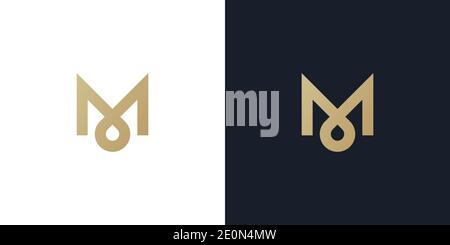 Letter M logo initial monogram minimalist style, identity emblem for business card, creative design element Stock Vector