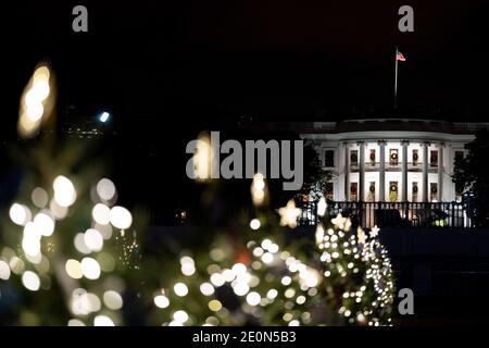 Washington, United States Of America. 30th Nov, 2020. Holiday lights decorate the PresidentÕs Park, on the Ellipse of the White House Wednesday, Dec. 2, 2020, in Washington, DC People: President Donald Trump Credit: Storms Media Group/Alamy Live News Stock Photo