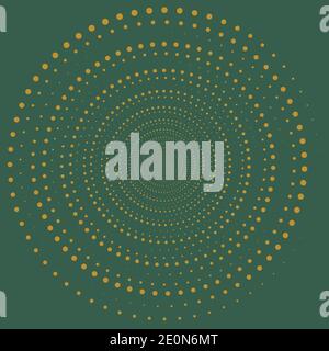 An abstract dotted concentric circle shape background image. Stock Vector
