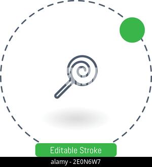 inclined lollipop vector icon editable stroke outline icons for web and mobile Stock Vector