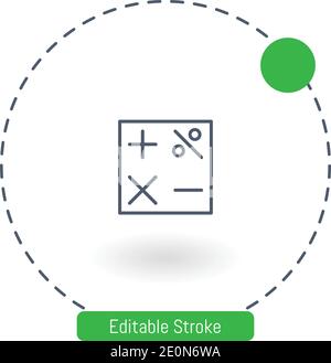 mathematical symbols vector icon editable stroke outline icons for web and mobile Stock Vector