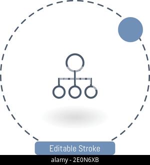 hierarchical structure vector icon editable stroke outline icons for web and mobile Stock Vector