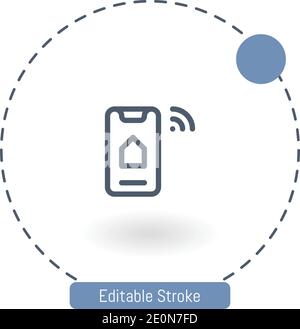 smarthome vector icon editable stroke outline icons for web and mobile Stock Vector