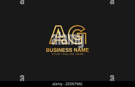 AG A  G initial logo | initial  based abstract modern minimal creative logo, vector template image. luxury logotype logo. Typography  initials logo. Stock Vector