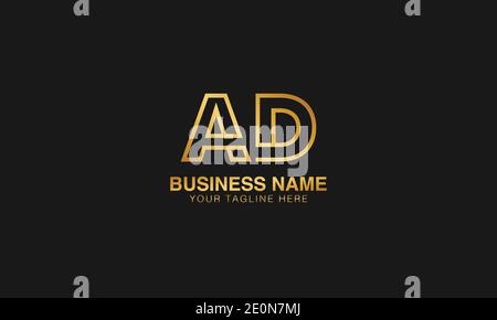 AD A D initial logo | initial  based abstract modern minimal creative logo, vector template image. luxury logotype logo. Typography  initials logo. Stock Vector
