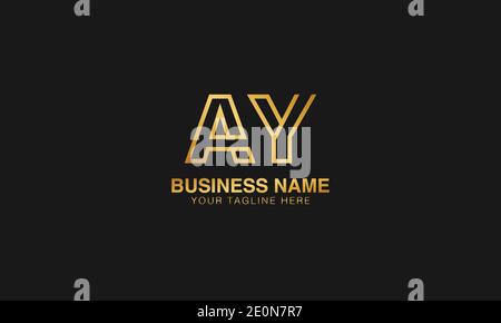 AY A Y initial logo | initial  based abstract modern minimal creative logo, vector template image. luxury logotype logo. Typography  initials logo. Stock Vector