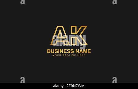 AK A K initial logo | initial  based abstract modern minimal creative logo, vector template image. luxury logotype logo. Typography  initials logo. Stock Vector