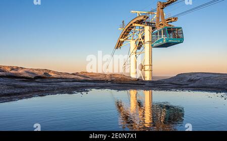 Mountaintop view at sunset of the Summit Skyride at Stone Mountain Park in Atlanta, Georgia. (USA) Stock Photo