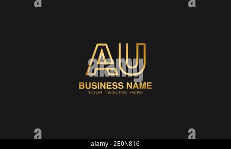 AU A U initial logo | initial  based abstract modern minimal creative logo, vector template image. luxury logotype logo. Typography  initials logo. Stock Vector