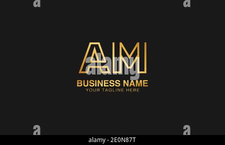 AM A M initial logo | initial  based abstract modern minimal creative logo, vector template image. luxury logotype logo. Typography  initials logo. Stock Vector