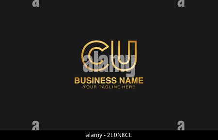 CU C U initial based letter typography logo design vector Stock Vector