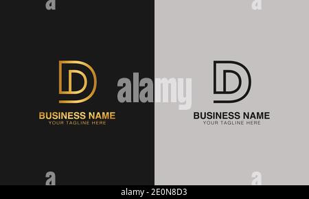 D DD initial based letter typography logo design vector Stock Vector