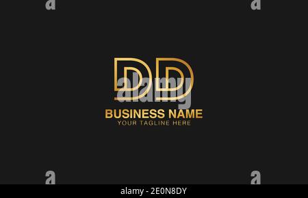 DD D initial based letter typography logo design vector Stock Vector