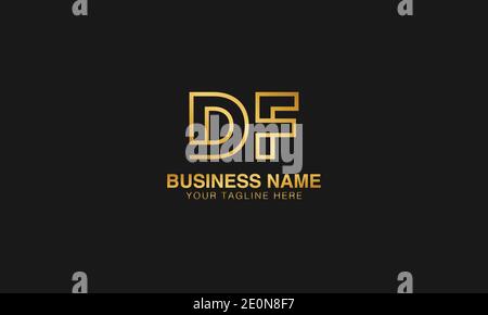 DF D  F initial based letter typography logo design vector Stock Vector