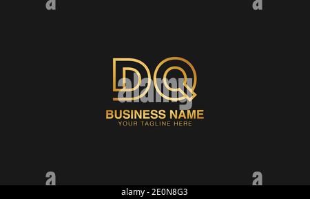 DQ D  Q initial based letter typography logo design vector Stock Vector