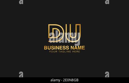 DU D U initial based letter typography logo design vector Stock Vector