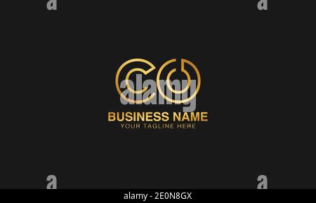 CO C O initial based letter typography logo design vector Stock Vector