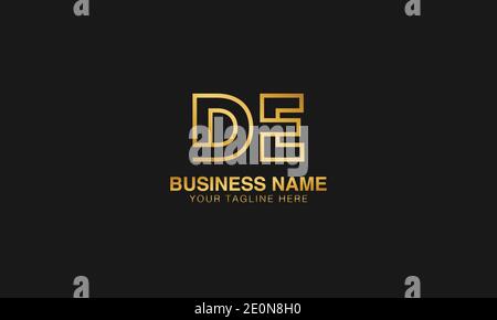 DE D  E initial based letter typography logo design vector Stock Vector