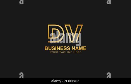 DV D  V initial based letter typography logo design vector Stock Vector