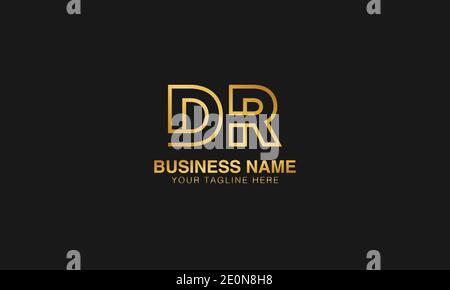 DR D  R initial based letter typography logo design vector Stock Vector