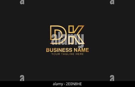 DK D K initial based letter typography logo design vector Stock Vector