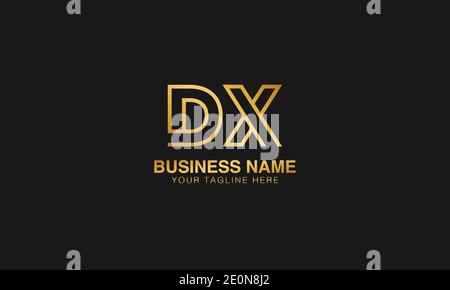 DX D  X initial based letter typography logo design vector Stock Vector