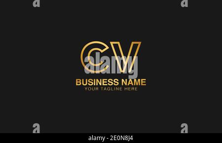 CV C  V initial based letter typography logo design vector Stock Vector