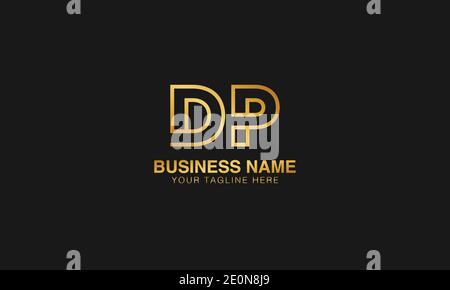 DP D P initial based letter typography logo design vector Stock Vector
