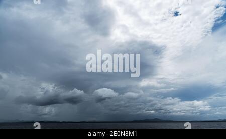 Storm clouds gathering over the Grahamtown Dam in Port Stephens, New South Wales, Australia. Stock Photo