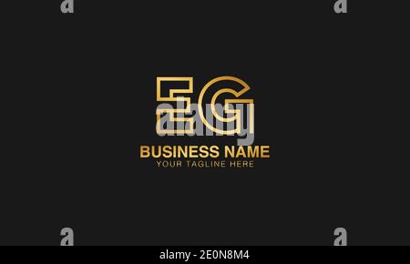 EG E  G initial based letter typography logo design vector Stock Vector